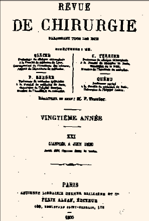 Les sociétés savantes de chirurgie en 1900