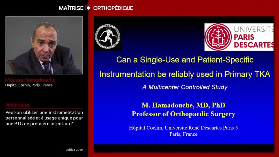 Peut-on utiliser une instrumentation personnalisée et à usage unique pour une PTG de première intention ?