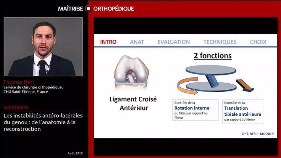 Les instabilités antéro-latérales du genou : de l'anatomie à la reconstruction.