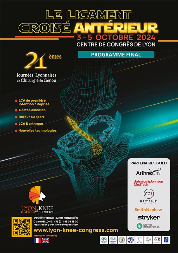 21èmes Journées Lyonnaises de Chirurgie du Genou - 2024
